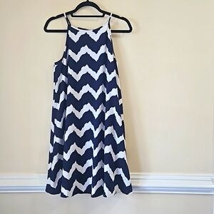 NY&CO blue/white zig-zag dress